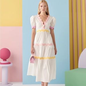 Celia b aqua dress in white